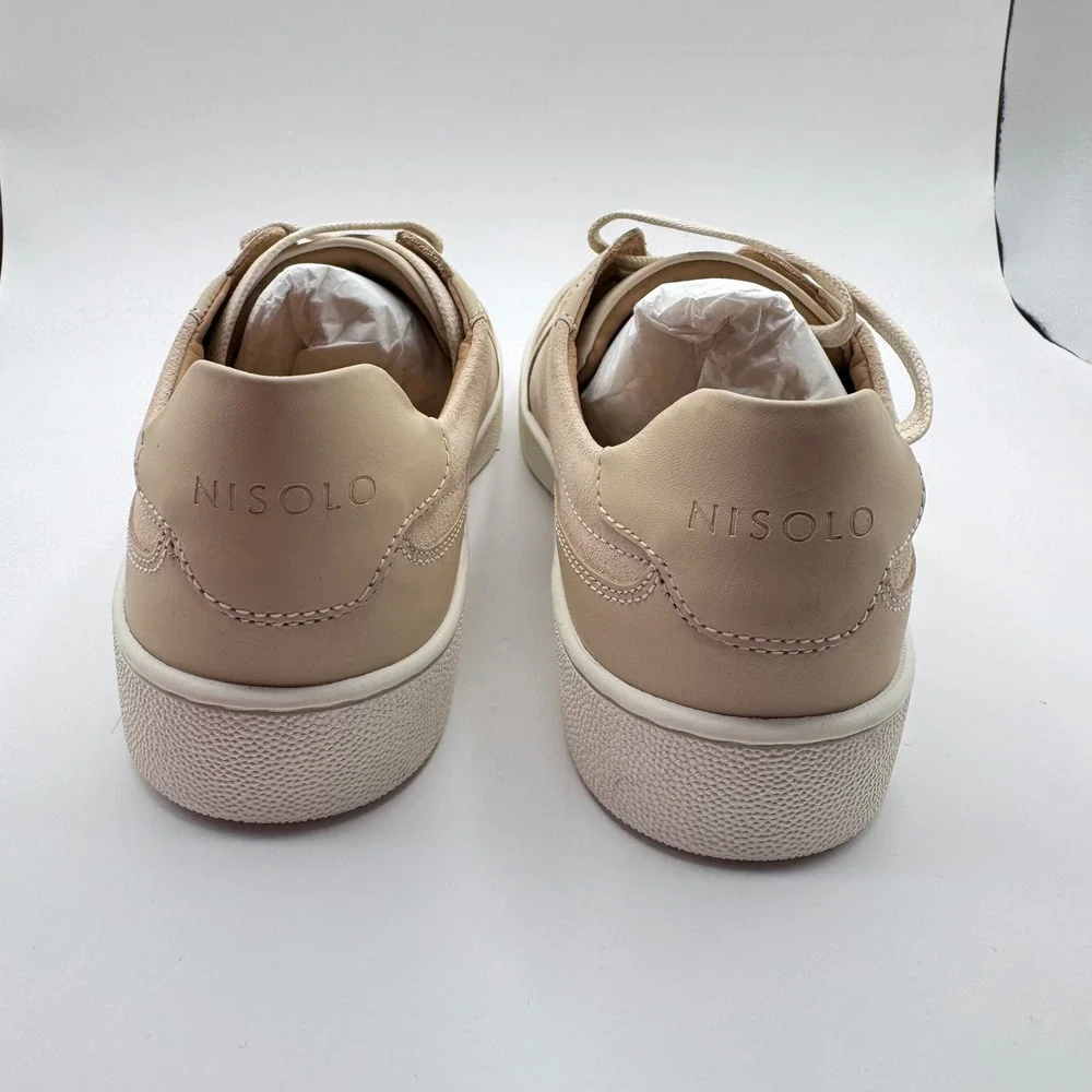 Nisolo Bria Go To‎ Court Sneaker Bone Leather Suede Women's 9 Lace-Up New in Box